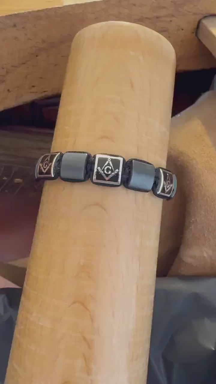 Meister-Freimaurer-Armband der Blauen Loge – Handgefertigtes blaues und schwarzes Emaille