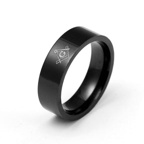 Master Mason Blue Lodge Ring - Square Compass G (Silver/Gold/Black)