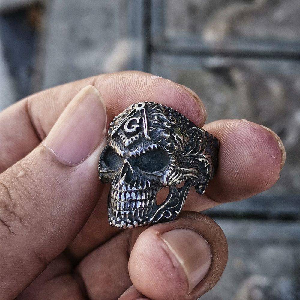 Widows Sons Ring - Silver Black Skull Stainless Steel