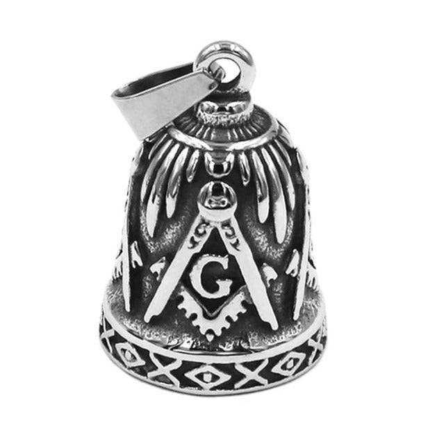 Master Mason Blue Lodge Necklace - Square and Compass G Stainless Steel Bell