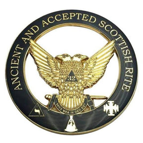 32nd Degree Scottish Rite Car Emblem - Wings Up Design Medallion