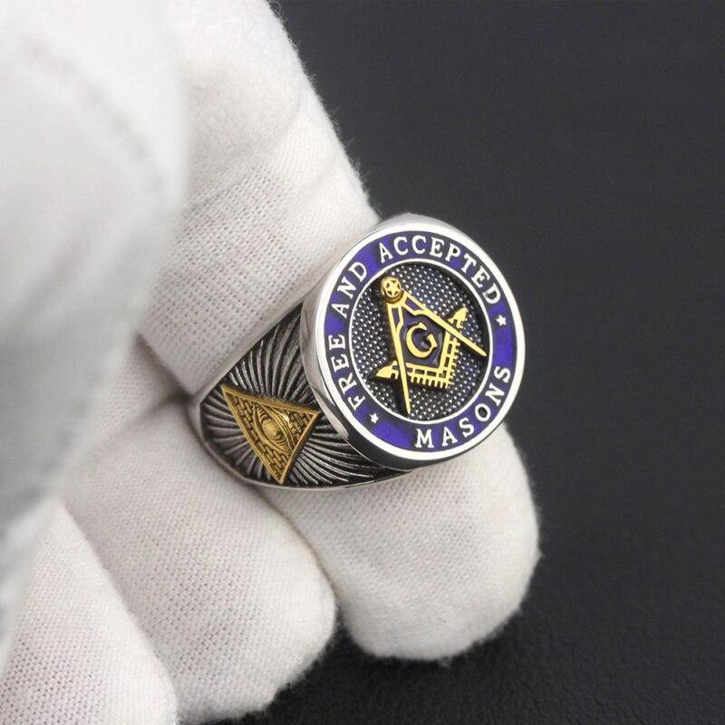 Master Mason Blue Lodge Ring - Free and Accepted Masons 925 Sterling Silver