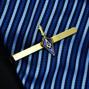 Master Mason Blue Lodge Tie Bar - Square and Compass G Trowel