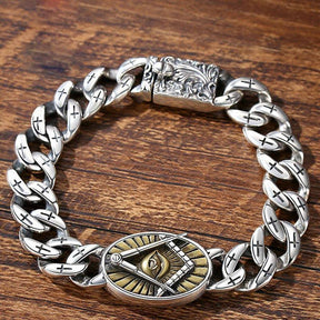 Master Mason Blue Lodge Bracelet - Handmade Silver Plated