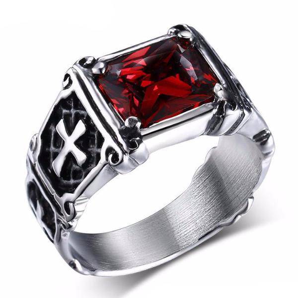 Knights Templar Commandery Ring - Red & Black