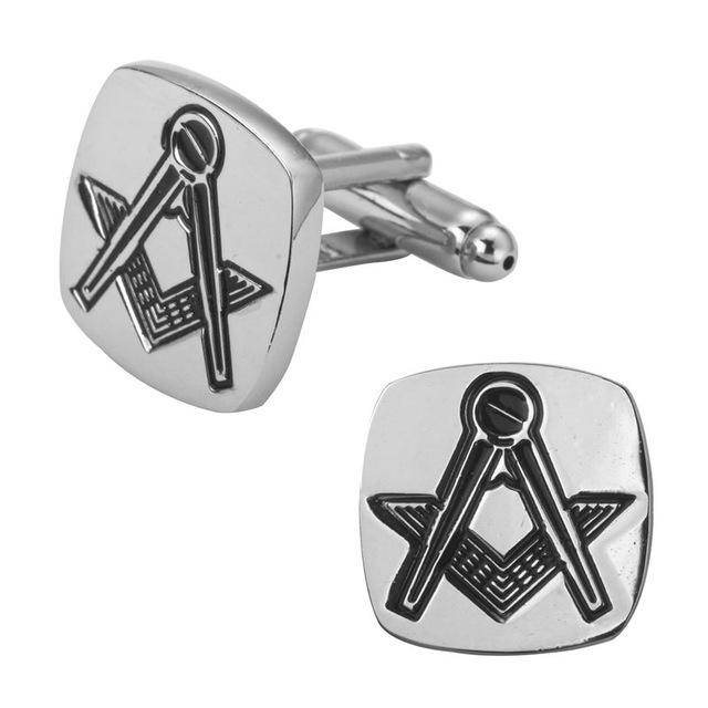 Master Mason Blue Lodge Cufflink - Silver Engraved