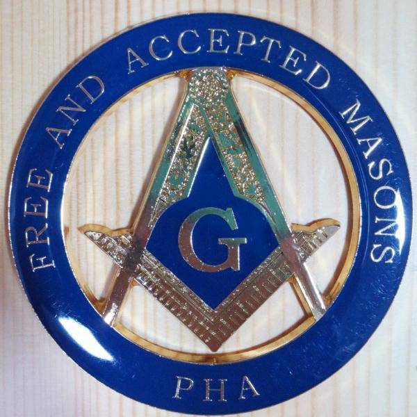 Master Mason Blue Lodge Car Emblem - FREE AND ACCEPTED MASON PHA Emblem Medallion