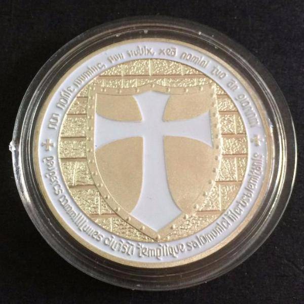 Knights Templar Commandery Coin - Wide Cross Shield White