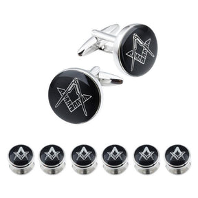 Master Mason Blue Lodge Tuxedo Stud - Gold or Silver 4, 6 Pieces Set