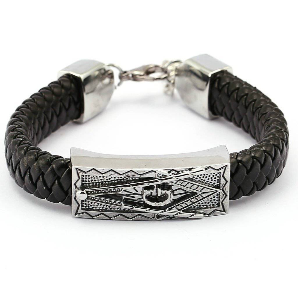 Master Mason Blue Lodge Bracelet - Silver Plated Leather Bracelet