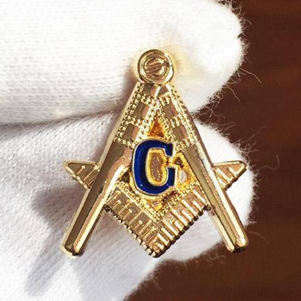 Master Mason Blue Lodge Lapel Pin - Square and Compass G Classical