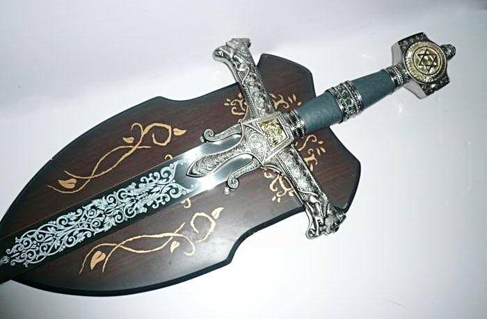 Knights Templar Commandery Sword - King Solomon Gold Ark of the Covenant Silver W/ Plaque 48.6"