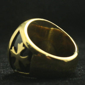 Knights Templar Commandery Ring - Saint Michael Protect Us Golden