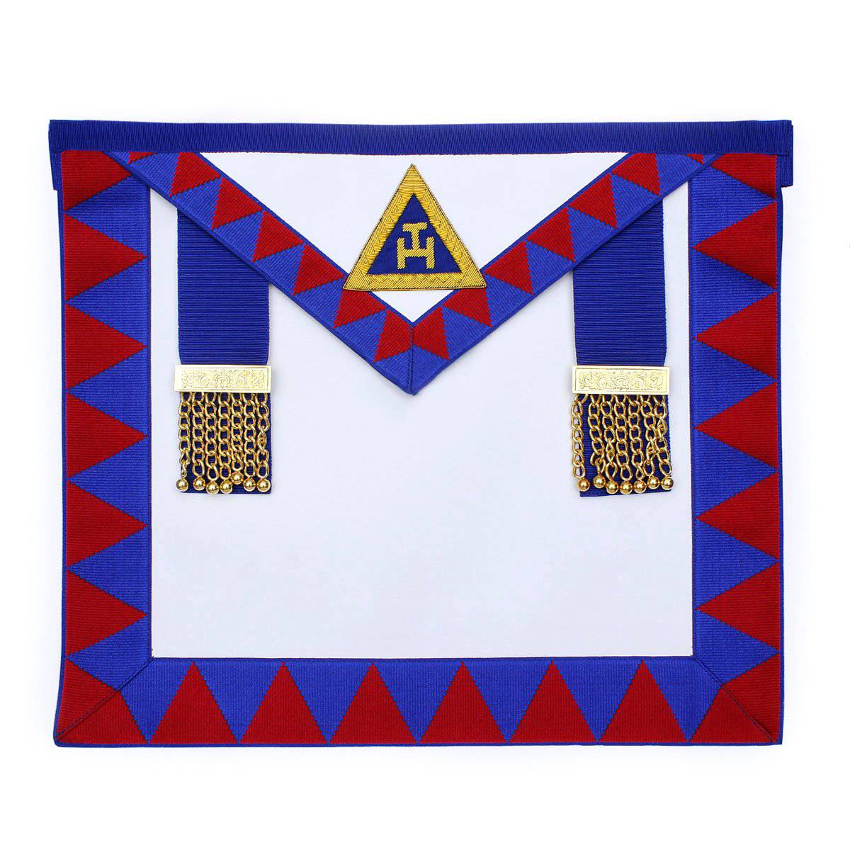 Provincial English Royal Arch Apron - Red & Blue - Bricks Masons