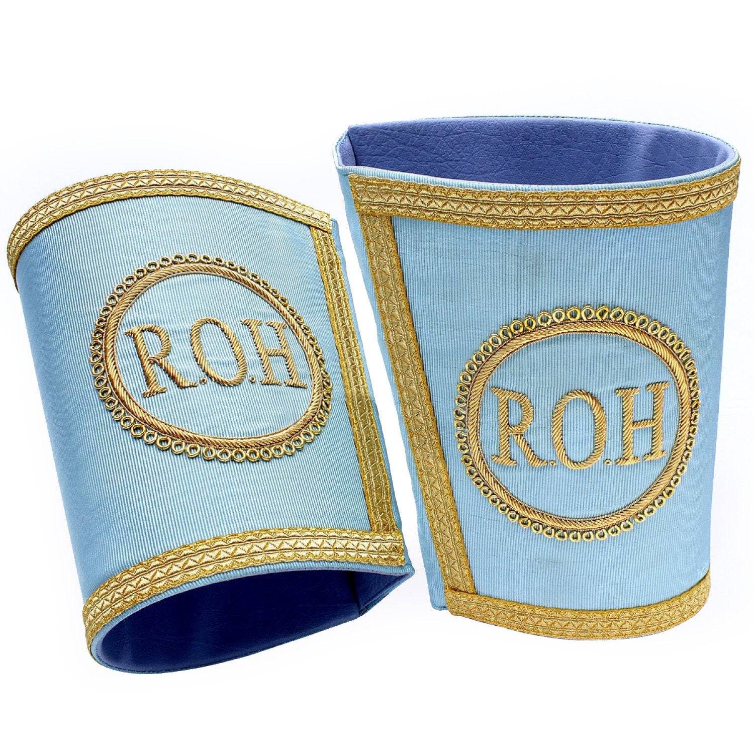 R.A.O.B. Cuff - Sky Blue Hand Embroidered - Bricks Masons