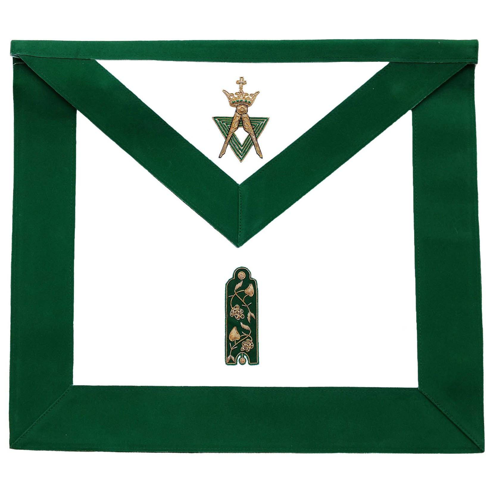 Junior Warden Allied Masonic Degrees Apron - Green Velvet