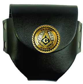 Master Mason Blue Lodge Snuff Can Holder - Proud Mason Genuine Leather - Bricks Masons