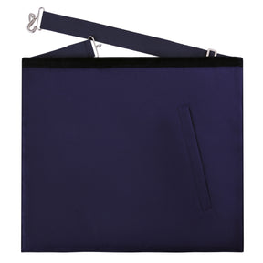 Secretary Blue Lodge Officer Apron - Kenton Lodge Navy Velvet With Silver Embroidery Thread - Bricks Masons