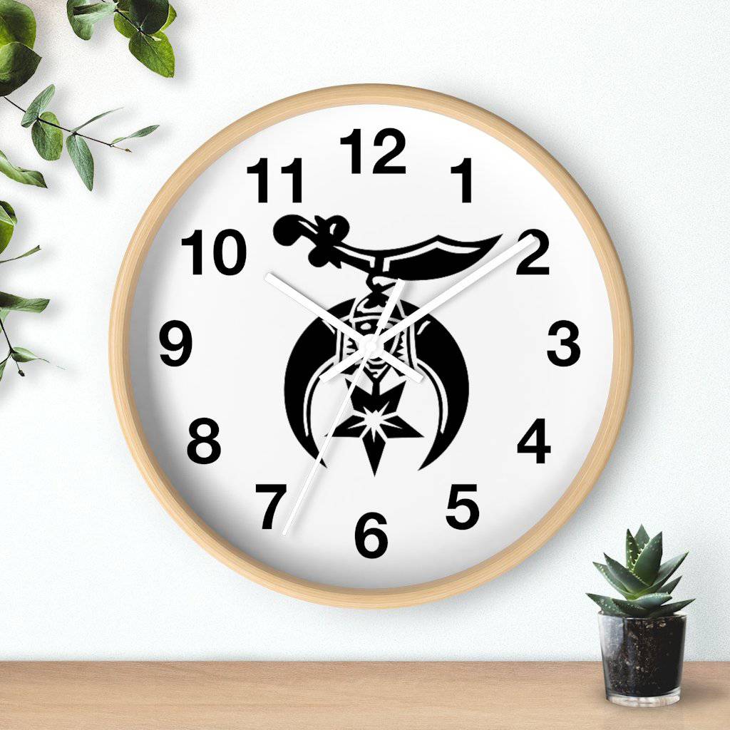 Shriners Clock - Wooden Frame - Bricks Masons