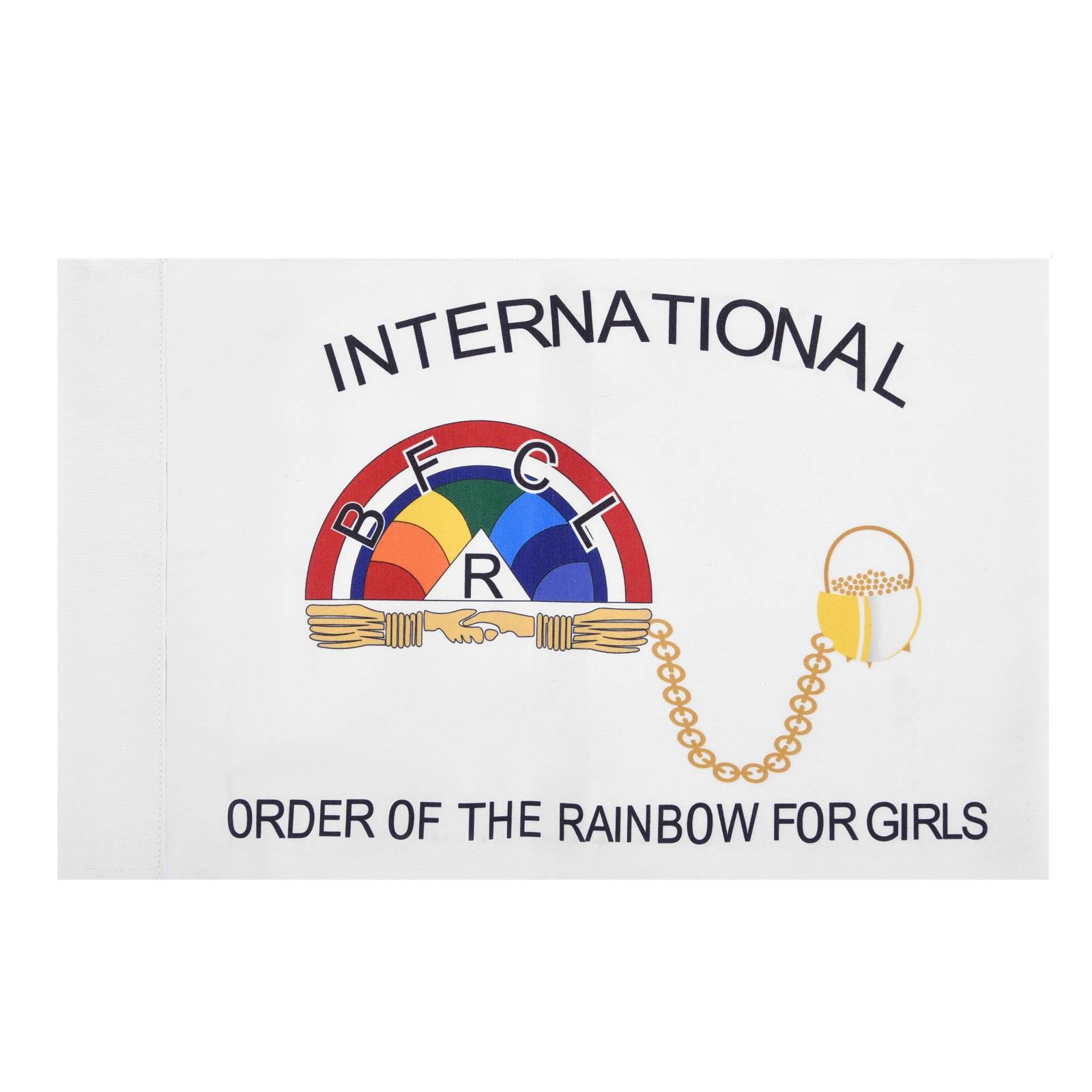 International Order of The Rainbow For Girls Flag - Printed Emblem Customizable Size