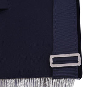 Worshipful Master Blue Lodge Apron - Blue Velvet With Silver Bullion & Fringe - Bricks Masons