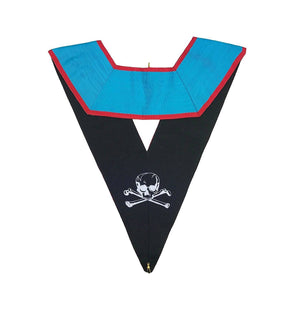 Worshipful Master Memphis Misraim French Regulation Officer Collar - Handmade Embroidery - Bricks Masons