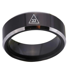 32nd Degree Scottish Rite Ring - Black Tungsten - Bricks Masons