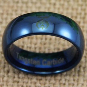 Shriners Ring - Blue Dome Tungsten - Bricks Masons