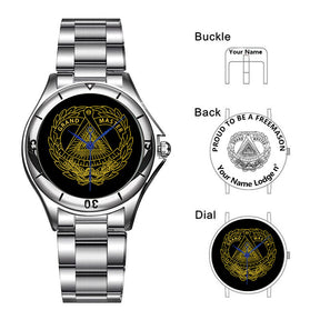 Grand Master Blue Lodge Wristwatch - Stainless Steel - Bricks Masons