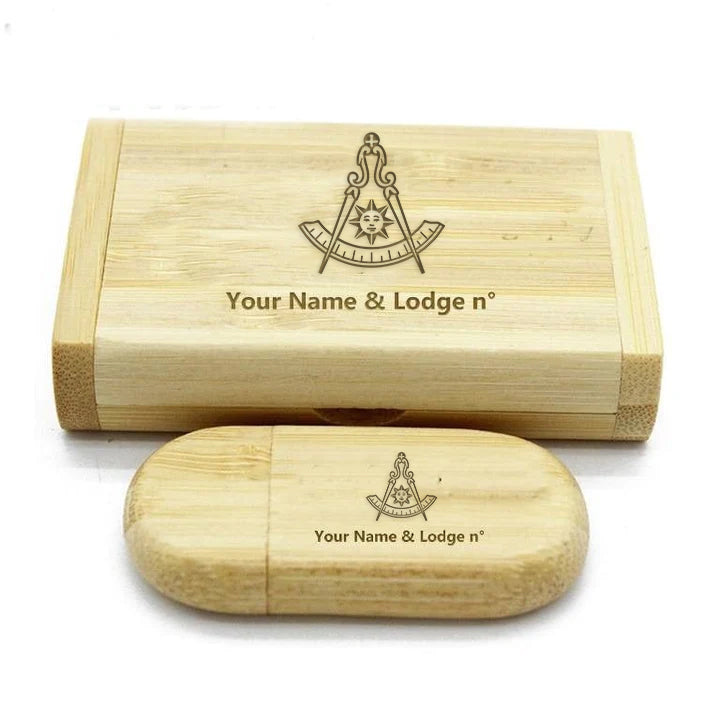 Past Master Blue Lodge California Regulation USB Flash Drives - Various Wood Colors - Bricks Masons