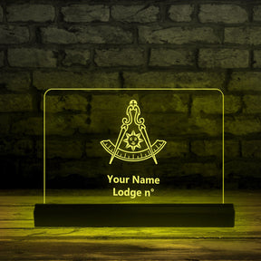 Past Master Blue Lodge California Regulation LED Sign - 3D Glowing light - Bricks Masons