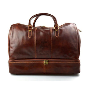 Knights Templar Travel Bag - Genuine Light Brown Leather - Bricks Masons