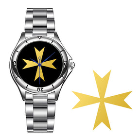 Order Of Malta Commandery Wristwatch - Stainless Steel - Bricks Masons