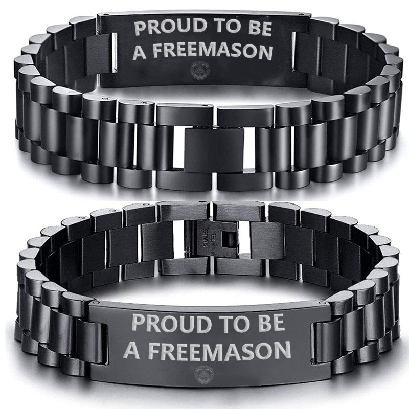 Grand Master Blue Lodge Bracelet - Stainless Steel - Bricks Masons