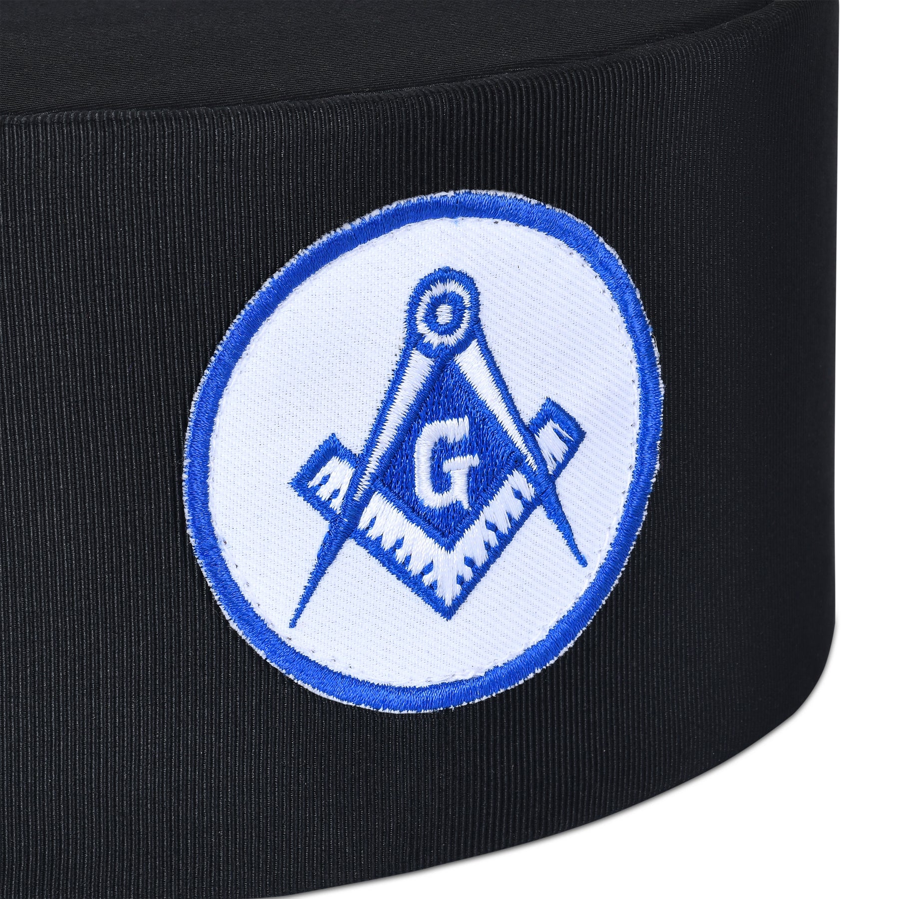 Master Mason Blue Lodge Crown Cap - White & Blue Emblem - Bricks Masons