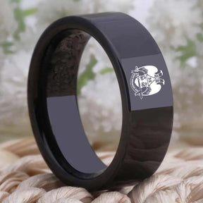 32nd Degree Scottish Rite Ring - Wings Down Black Tungsten - Bricks Masons