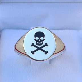 Skull And Bones Ring - 925K Sterling Silver - Bricks Masons