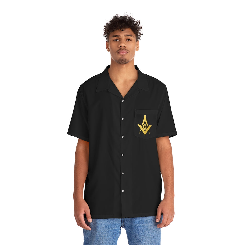 Master Mason Blue Lodge T-Shirt - Black with Gold Embroidery - Bricks Masons