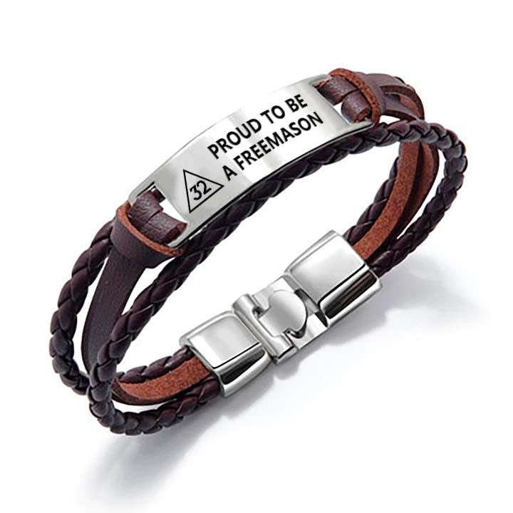 32nd Degree Scottish Rite Bracelet - Black & Brown - Bricks Masons