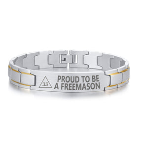 33rd Degree Scottish Rite Bracelet - Stainless Steel - Bricks Masons