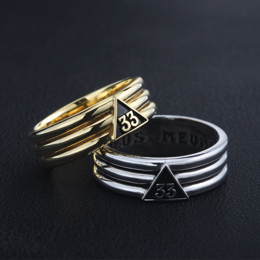 33rd Degree Scottish Rite Ring - Sterling Silver - Bricks Masons