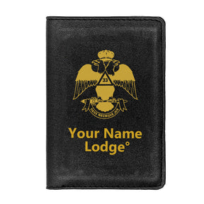 33rd Degree Scottish Rite Wallet - Wings Down Black & Brown - Bricks Masons