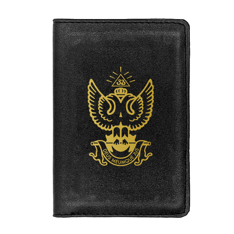 33rd Degree Scottish Rite Wallet - Wings Up Black & Brown - Bricks Masons