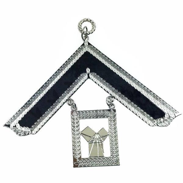 Past Master Blue Lodge Collar Jewel - Silver Metal - Bricks Masons