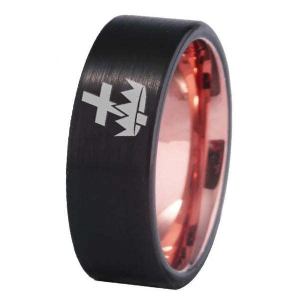 Knights Templar Commandery Ring - Tungsten Carbide - Bricks Masons