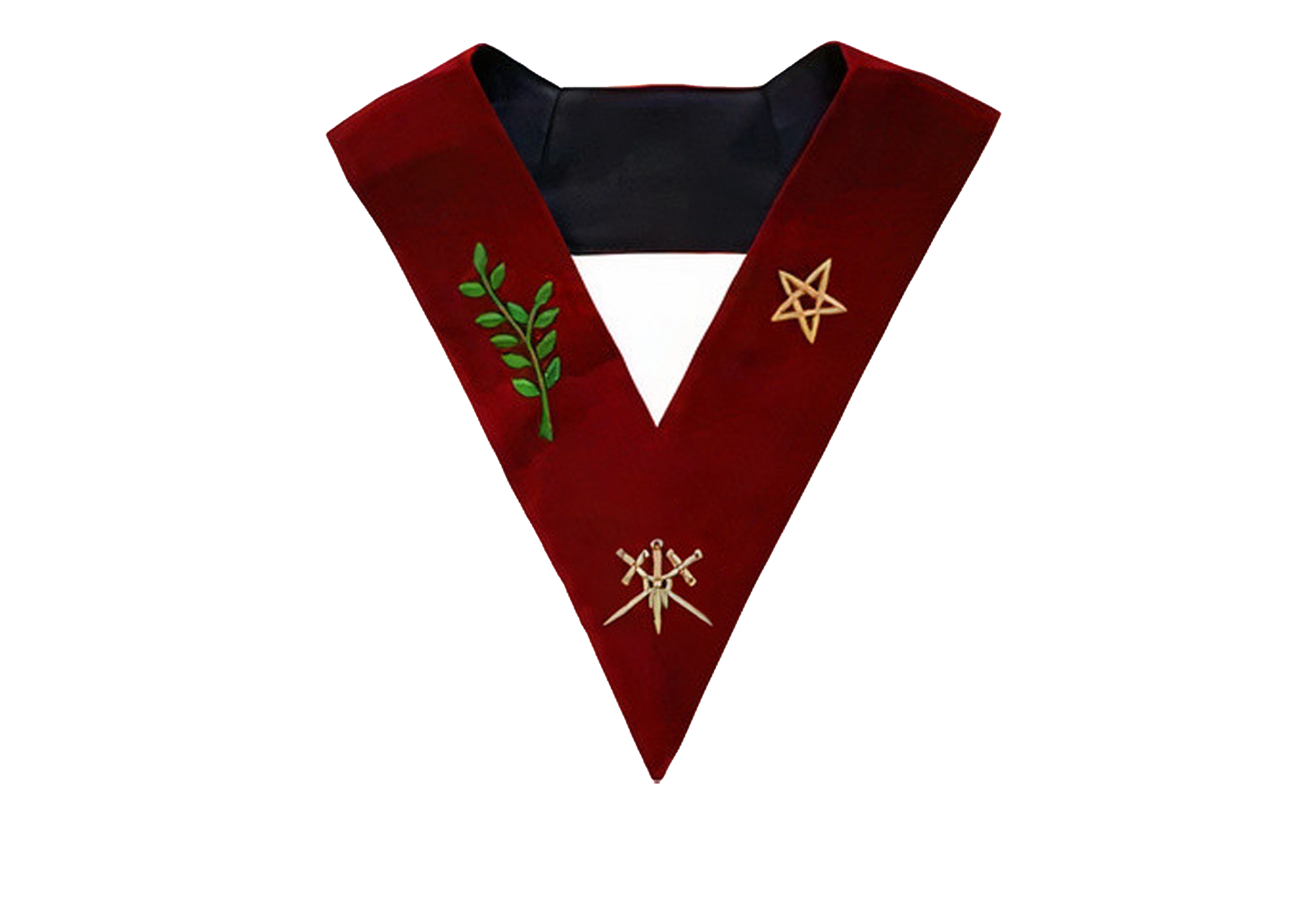 Master of Ceremonies Scottish Rite Officer Collar - Maroon Velvet - Bricks Masons