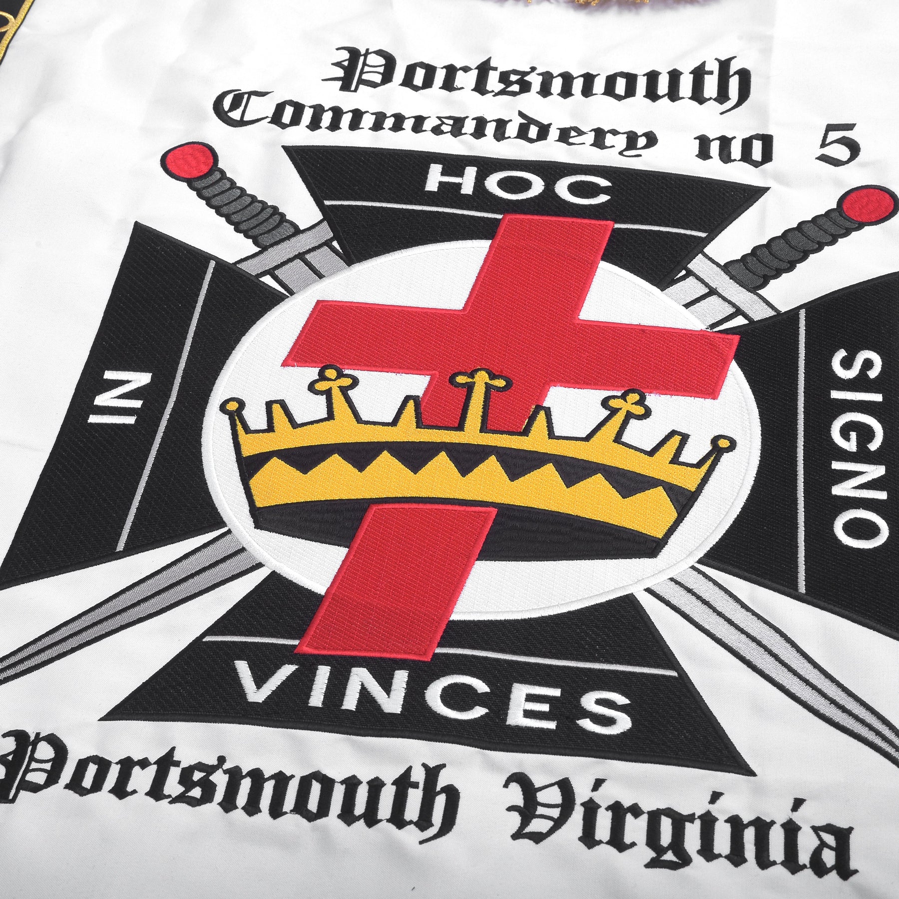 Knights Templar Commandery Banner - Machine Embroidery - Bricks Masons