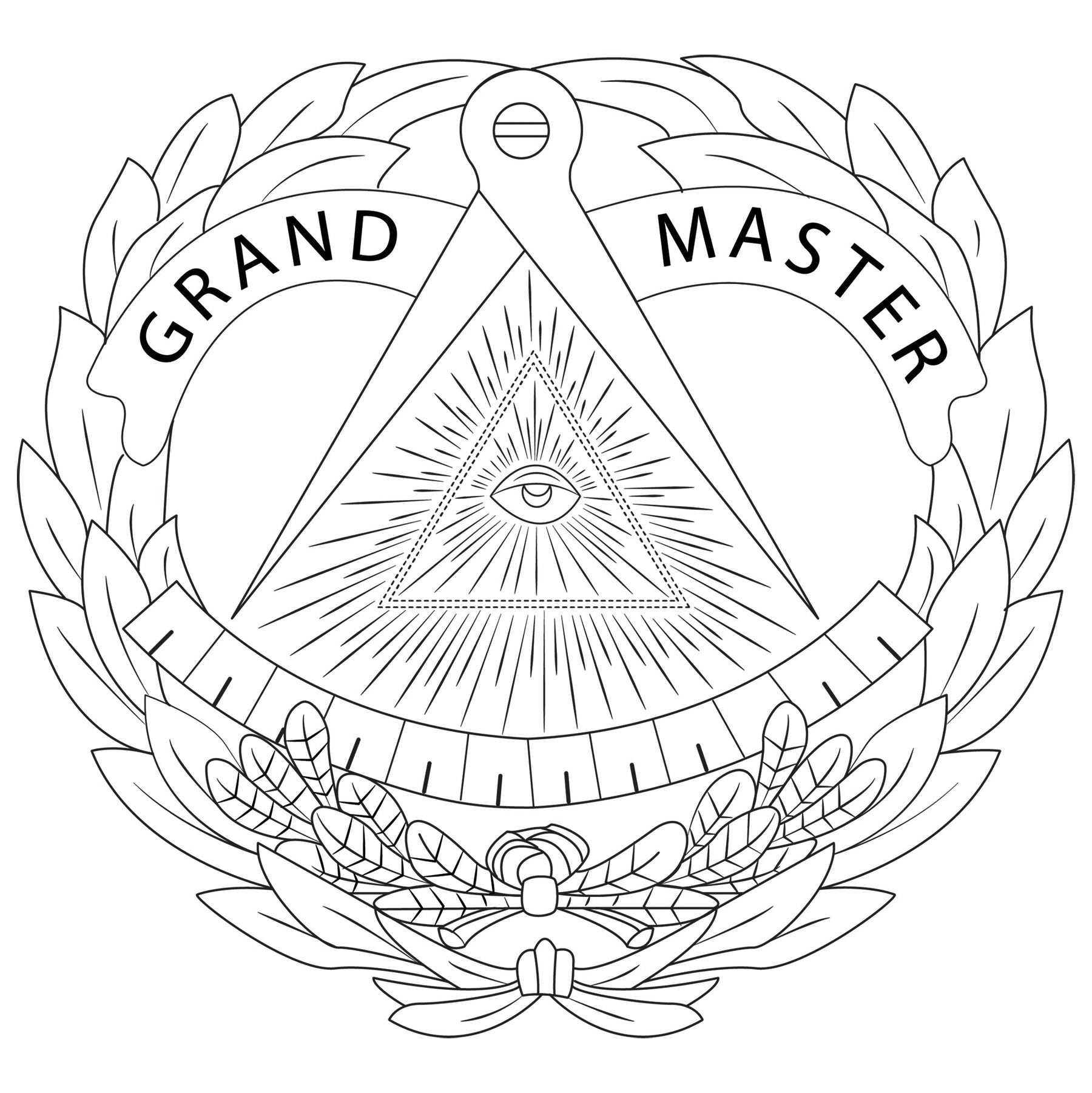 Grand Master Blue Lodge Ring - Silver Beveled Tungsten - Bricks Masons