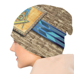 Master Mason Blue Lodge Beanie - Egyptian Pyramid - Bricks Masons