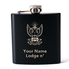 33rd Degree Scottish Rite Flask - Wings Up 2 Shot Glasses & Funnel - Bricks Masons